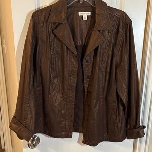 Coldwater Creek Women's Shimmering Brown Jean Jacket